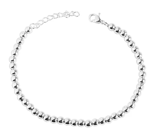 Akzent Armband Damen aus Edelstahl in Silber, 100% Wasserfest & Hautverträglich