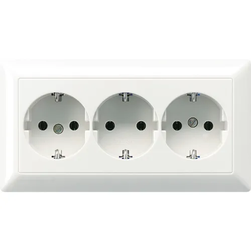 Jung AS523BFWW Kabel-Kanal-SCHUKO-Steckdose 3fach, alpinweiß