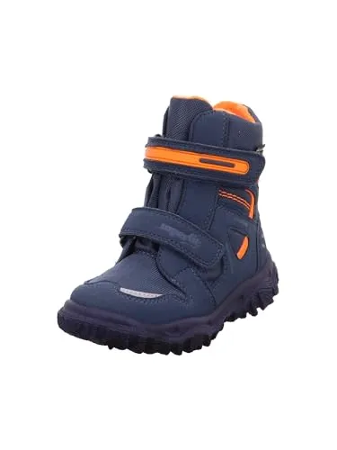 Superfit Jungen HUSKY Boot, Schneestiefel, BLAU/ORANGE 8010, 31 - Wanderschuhe für Kinder, die selbst an eisigen Wintertagen warme Füße garantieren - die veganen Boots bieten eine leichte Sohle für natürliche Abrollbewegung und stylische farbliche Akzente.