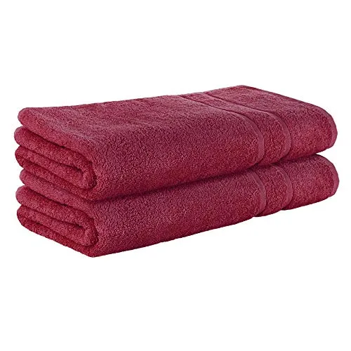 StickandShine 2er SET Premium Frottee Saunatuch 80x200 cm in bordeaux in 500g/m² aus 100% Baumwolle