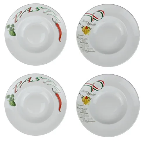 Retsch Arzberg Pastateller (mit Dekor) mit Pastalöffel im Set Pasta/Ø 30cm (4er Set)