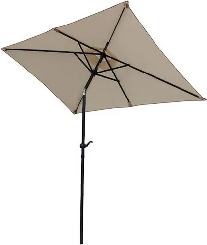Pure Home & Garden Sonnenschirm Sunny 210x140 cm - Rechteckiger Kurbelschirm für Balkon, wasserabweisend und UV-beständig. Ideal für sonnige Tage im Freien.