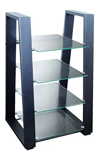 my wall myWall HiFi Geräte Regal – TV-Ständer mit 10 kg Tragkraft pro Glasplatte - TV-Halterungen: Stilvolles HiFi Regal mit stabilen Glasplatten, ideal für Ihre Geräte und platzsparend.