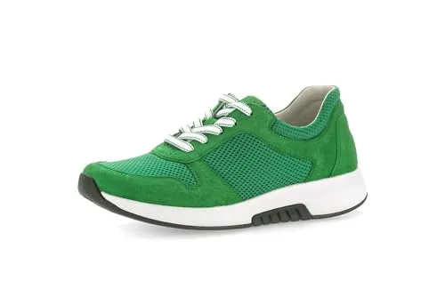 Gabor Damen Low-Top Sneaker - Verde, 37.5 EU - Damen-Sneaker mit flachem Absatz und leichtgewichtiger Latexsohle für optimalen Komfort im Alltag. Ideal für Freizeit und sportliche Aktivitäten.