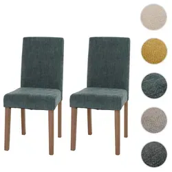 Esszimmerstuhl Littau 2er-Set - Hochlehner in Grün mit Chenille-Stoff - Esszimmerstühle mit hoher Rückenlehne und komfortabler Polsterung, aus stabilem Gummiholz, rutschfest und einfach montierbar - ideal für stilvolle Essbereiche.