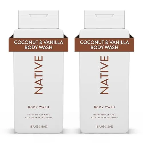 Native Duschgel für Frauen & Männer - Kokosnuss & Vanille - Duschgel ohne künstliche Duftstoffe, sanfte Reinigung mit pflanzlichen Inhaltsstoffen und luxuriösem Schaum für ein weiches Hautgefühl - ideal für die tägliche Pflege.