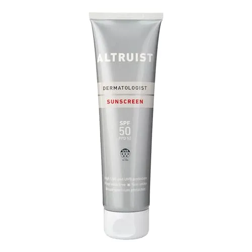 Altruist Dermatologist Sonnenschutz LSF 50, 5-Sterne UVA-Schutz, PPD 39, vegan, parfümfrei, wasserfest, für empfindliche Haut, 100 ml