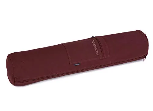 Yogatasche Yogibag® Basic - Zip - Cotton - Big - 72 Cm Bordeaux - Hochwertige Baumwoll-Yogatasche für Yogamatten und Fitness-Matten, ideal für unterwegs. Praktischer Reißverschluss und großzügiger Platz für Ihre Ausrüstung.