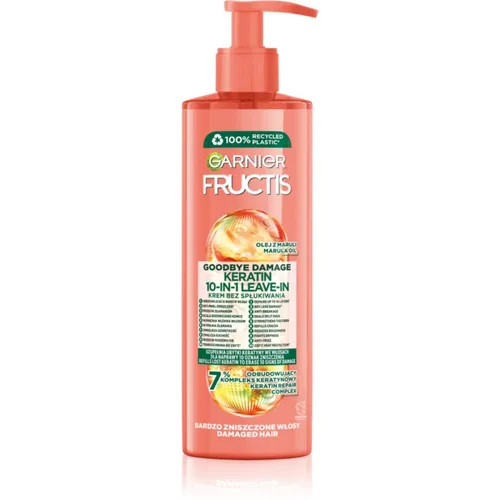 Garnier Fructis Goodbye Damage 10in1 Krem ohne Ausspülen - Tagespflege für geschädigtes Haar, bietet 10 Vorteile in einem Produkt für gesunde, glänzende Haare.