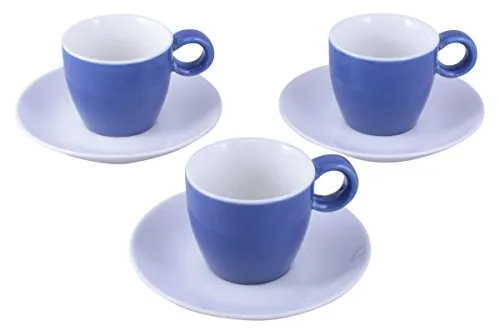Espressotasse mit Untertasse 0,1 Liter blau/weiß Set