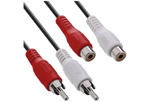 Inline InLine® Cinch Verlängerung, 2x Cinch, Stecker / Buchse, 20m Audio- & Video-Kabel