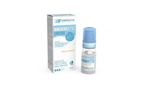 SICCOSTIL Cross – 3BF – sterile Augentropfen Gleitmittel – Hyaluronsäure 0,15 % verknüpft und Liposomen – 10 ml – Trebifarma