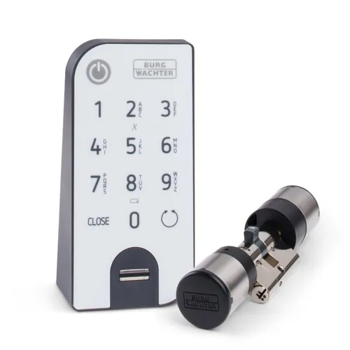 Burg-Wächter Schließzylinder Entry Easy 7602 FP - Elektronischer Knaufzylinder mit App-Steuerung, Fingerprint und PIN für maximale Sicherheit und einfache Handhabung