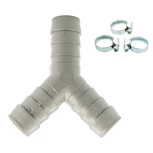 tecuro Y-Verbindungssatz für Ablaufschläuche Ø 19-21 mm von Wasch-, Spülmaschinen - 56605-S