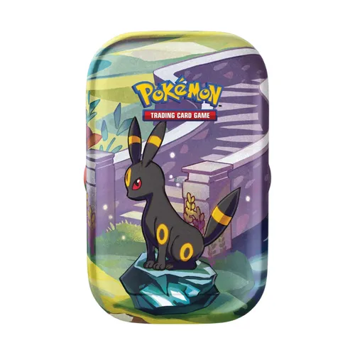 Pokemon Karmesin & Purpur Prismatische Entwicklungen Nachtara Mini Tin - DEUTSCH - TCG OVP Displays, enthält Booster und exklusive Nachtara-Bildkarte in einer attraktiven Tin Dose für Sammler und Pokémon-Fans ab 6 Jahren.