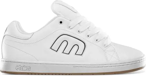 Etnies Callicut Skateschuhe - Y2K-Style in Weiß/Schwarz Gr. 11.0 - Sneaker im trendigen Y2K-Stil, gepolstert für Komfort und mit Gummiaußensohle für optimalen Grip beim Skaten.