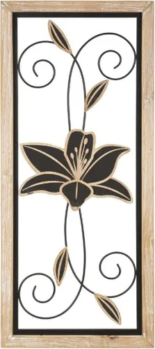 Mauro Ferretti Koman 3D Wandpaneel 26x2,5x60 cm - Elegantes 3D Wandpaneel mit Blumen-Design aus Metall und MDF. Verleiht jedem Raum einen stilvollen Akzent und harmonische Natur-Ästhetik.