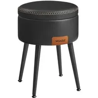 VASAGLE Hocker mit Stauraum LOM005B01 – Schwarz Kunstleder