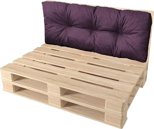 Pillows24 - Palettenkissen wasser- und UV-beständig - Rückenkissen | Polster für Europaletten 120x80 - Palettenmöbel - Outdoor/Indoor, Pflaume