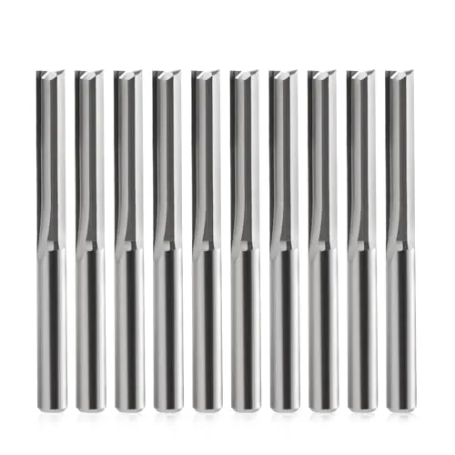 Schaftfräser,CNC fräser,fräser für oberfräse,2 Flöten Gerade Fräser ，fräser 4mm schaft，4mm Schnittdurchmesser,22mm Schnittlänge CNC Fräser für Dichteplatte, Massivholz, Sperrholz 10PCS