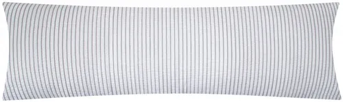 Heubergshop Seitenschläferkissenbezug, (1 Stück), Seersucker 40x145cm Streifen grau weiß 100% Baumwolle (BS-Streifen)