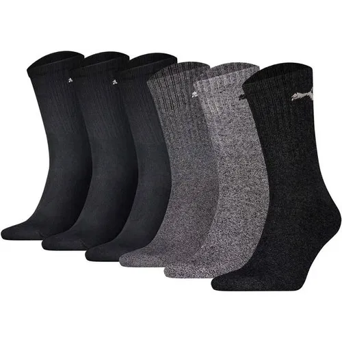 PUMA Unisex Sportsocken, 6er Pack - Komfortable Tennissocken für Sport und Freizeit - Hochwertige Tennissocken von PUMA im praktischen 6er Pack. Mit gepolsterter Sohle für hohen Tragekomfort und flachen Zehennähten. Ideal für sportliche Aktivitäten und den Alltag.