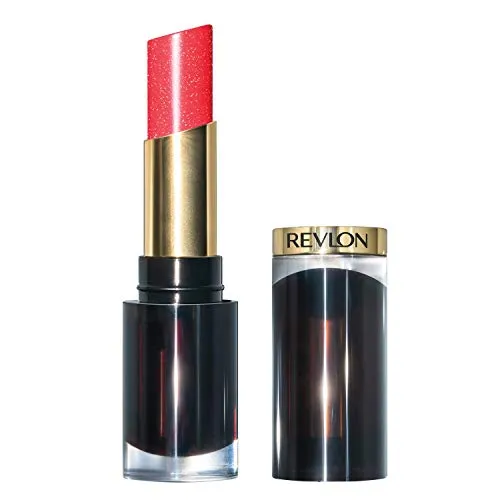 Revlon Super Lustrous Glass Shine Lippenstift, makellose, feuchtigkeitsspendende Lippenfarbe mit Aloe, Hyaluronsäure und Rosenquarz, Glassy Pink (016), 4,3 g