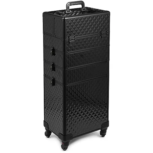 SEVICO Kosmetikkoffer - Professioneller Make-up Rollkoffer mit 360° drehbaren Rollen - Kosmetikkoffer mit abschließbarem Design, geräumigem Innenraum und 360° Rollen für einfache Mobilität. Ideal für Profis und Amateure, perfekt für Reisen und den Salon.