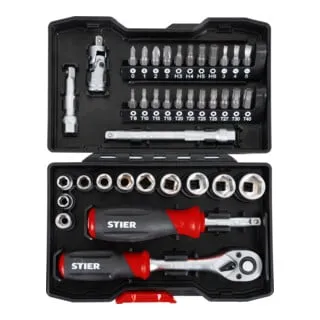 Produktbild STIER Steckschlüssel- und Bit-Satz 1/4'' 38-teilig