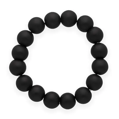 Lebensquelle Plus Mini Kugel Ring | 4mm | Hochwertiger Edelsteinring (Onyx, matt, 55-57)