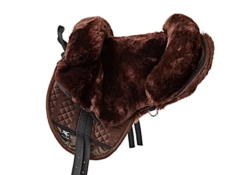 Engel Reitsport Fellsattel R1 Pony Mocca Braun - Hochwertiger Fellsattel aus 100% Merino Lammfell für optimalen Sitz und besonderen Komfort. Mit abnehmbarer Sattelsitzfläche und stabilen D-Ringen für Zubehör.