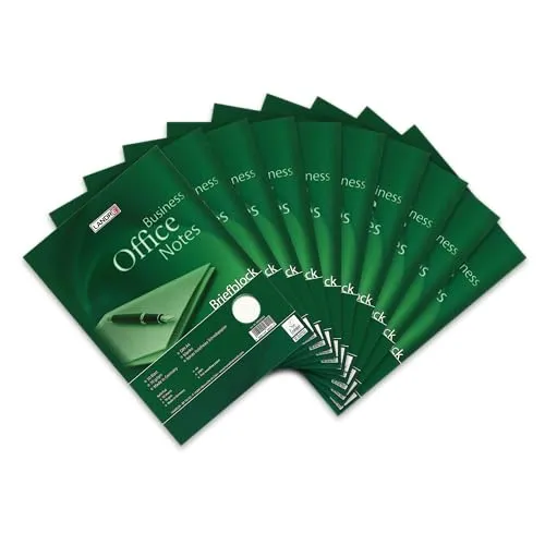 Landré Briefblock A4 blanko, 50 Blatt, 70 g/m² Papier, 10 Stück
