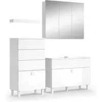 Vicco Badmöbel-Set Sola Weiß matt