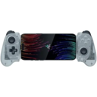 RAZER Kishi V3 Phantom White Edition USB-C Gaming Controller - Vollformat-Gaming-Controller für iPhone 15 & Android. Bietet Konsolensteuerung mit ergonomischem Design, austauschbaren Analogstick-Kappen und kabelgebundener Verbindung für optimales Spielerlebnis.