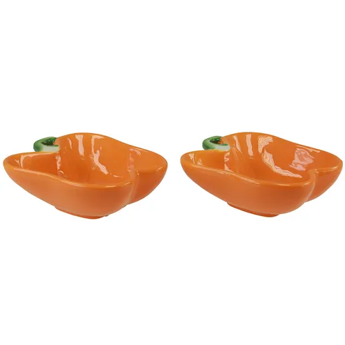 Keramikschale Dekoschale Paprika Orange Dessertschale 11,5x10x4cm 2St