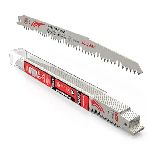 EZARC Säbelsägeblätter für Holz 10tlg 225mm, Astsägeblätter mit geschliffenen Fleam-Zähnen, Zubehör Säbelsäge zum Baumbeschneiden, Holz-/Nassholzschneiden