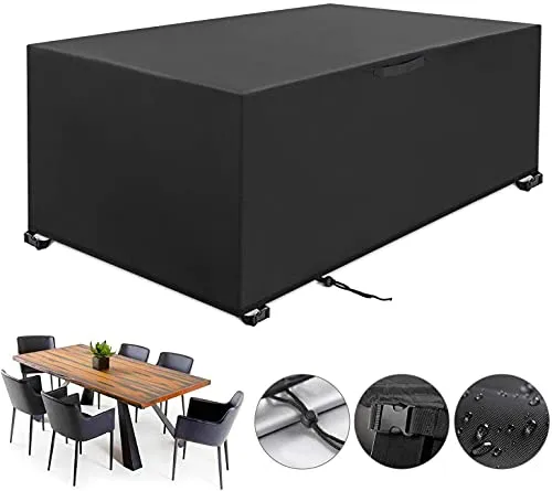 YISSVIC Schutzhülle für Gartenmöbel, für den Außenbereich, 180 x 120 x 74 cm, 420D Oxford, Gartentisch, Abdeckplane, Gartenmöbel, wasserdicht, Winddicht, Regen, UV-reißfest