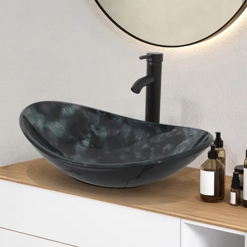 Puluomis Aufsatzwaschbecken Set mit Wasserhahn