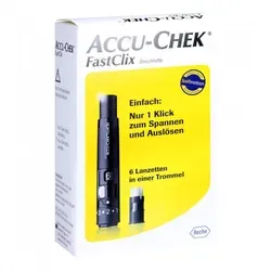 Accu Chek Fastclix Modell II - 1-Klick-Stechhilfe - Arzneimittel, die weltweit erste 1-Klick-Stechhilfe mit integrierter Sechs-Lanzetten-Trommel für eine schnelle und schmerzarme Blutgewinnung.