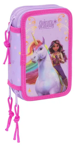 Safta Federmäppchen Unicorn Academy – 37-teiliges Set für kreative Mädchen