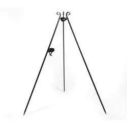 CookKing Stahl Schwenkgrill | Dreibein mit Kurbel + Kettenset | Schwarz | 180 cm - Schwarz