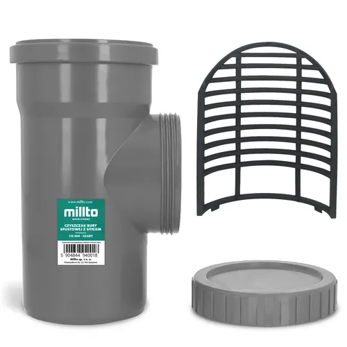 Fallrohrfilter DN 100 Ø 110 mm Grau Regenrohfilter mit Sieb Regenrohrablauf Regensammler Dachrinnenschutz Dachrinnen Laubschutz Regenwasser Regentonne Regenwasserfilter