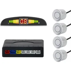 Junsun PDC Sensoren Einparkhilfe Auto Parkhilfe verkabelt silber