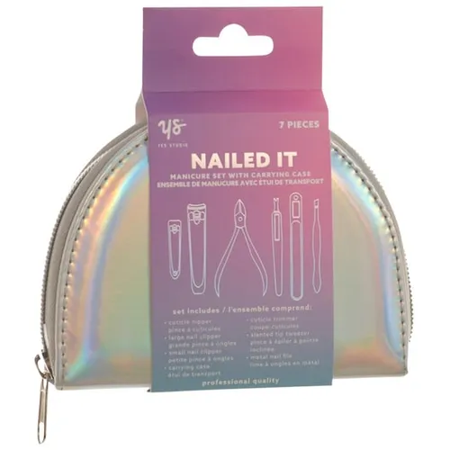 Yes-Studio Koerper HandpflegeHolografic Manicure Set Nailed It 1x Nagelhautzange + 1x großer Nagelknipser + 1x kleiner Nagelknipser + 1x Nagelhauttrimmer + 1x schräge Spitzzange + 1x Nagelfeile und 1x Etui 1 Stk. (4,99 € / 1 Stk.)