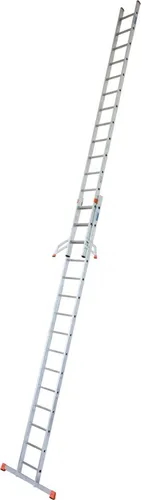 KRAUSE Schiebeleiter Fabilo 2x15 Sprossen - Aluminium Schiebeleiter, zusammenklappbar mit einer maximalen Arbeitshöhe von 524 cm, ideal für den Außenbereich und mit 5 Jahren Herstellergarantie.