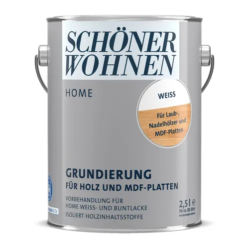 Schöner Wohnen Home Grundierung für Holz- und MDF-Platten weiß 2,5 L