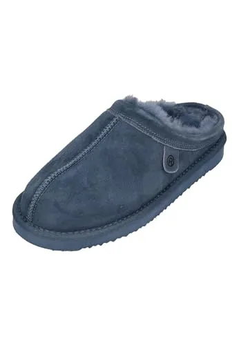 Pantoffel ROHDE Damen Gr. 40 - Blau Veloursleder - Bequeme Hausschuhe aus Veloursleder mit warmem Lammfellfutter, ideal für entspannte Stunden zu Hause. Perfekt für Wohlfühlmomente!