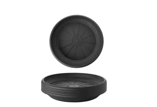 Centi Pflanzkübel Untersetzer rund stabil für Blumentopf anthrazit (6er-Set)