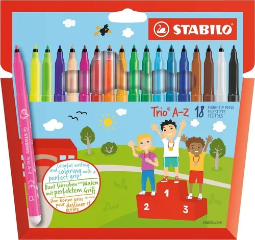 STABILO® FILZSTIFTE TRIO® A-Z 18 STÜCK NEU OVP
