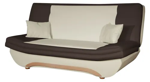 Klick-klack-Sofa Schlafsofa GIANA in Kunstleder Creme-Braun in beige von Fun Möbel